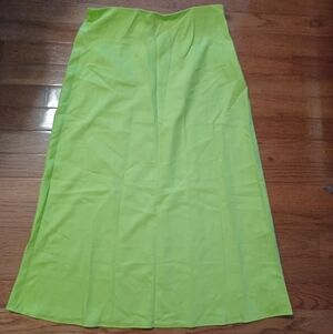 Lime Green Women's A-Line Midi Skirt